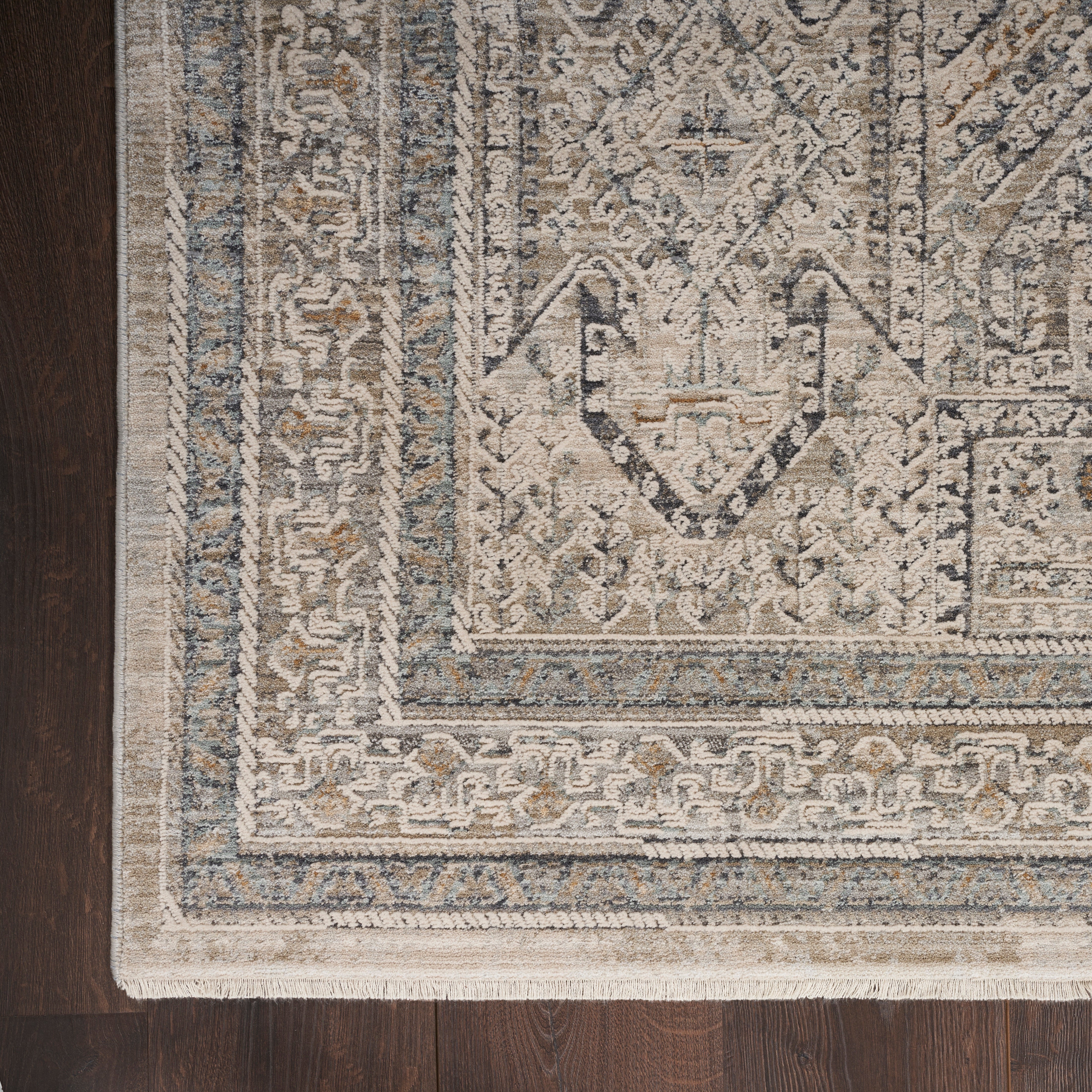 Nourison Lynx LNX01 Ivory Grey Blue Rug